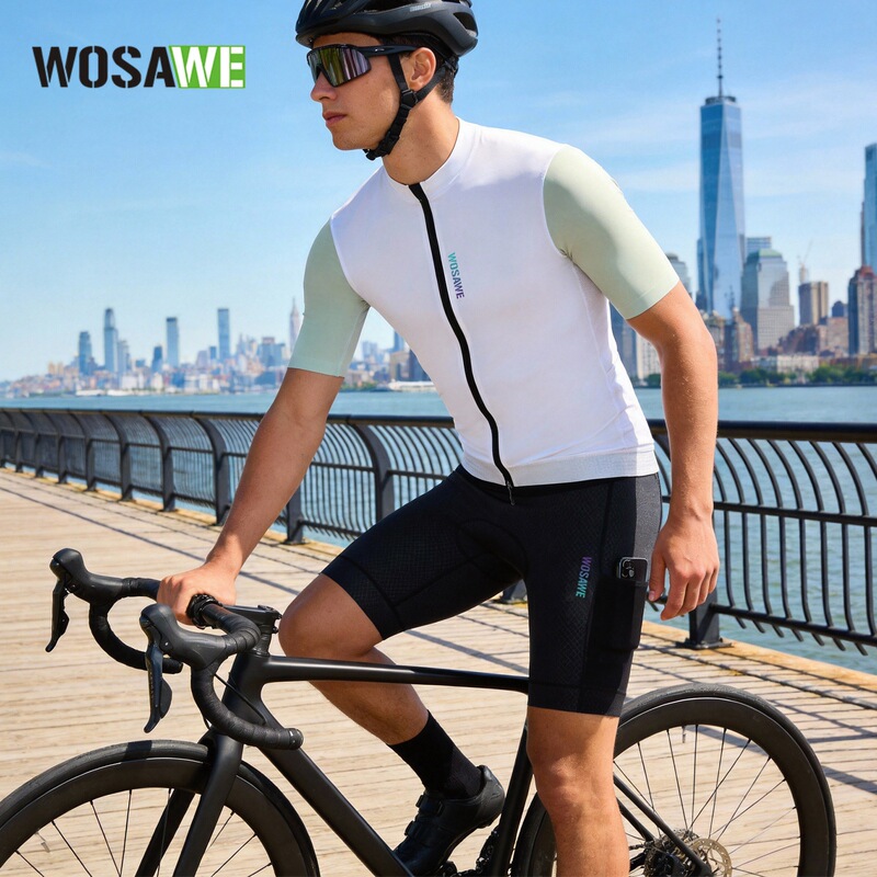 Wosawe Spring and Summer Quick-Drying Breathable Short-Sleeved Top Set Road Cycling Clothing Men's Cycling Shorts Wosawe Spring and Summer Quick-Drying Breathable Short-Sleeved Top Set Road Cycling Clothing Men's Cycling Shorts