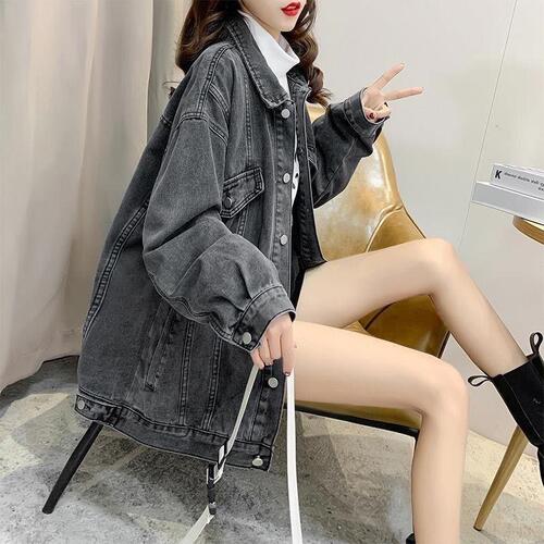 Denim coat, women's spring and autumn new style, Korean style, loose, personalized, all-matching casual, large-size, outerwear jeans