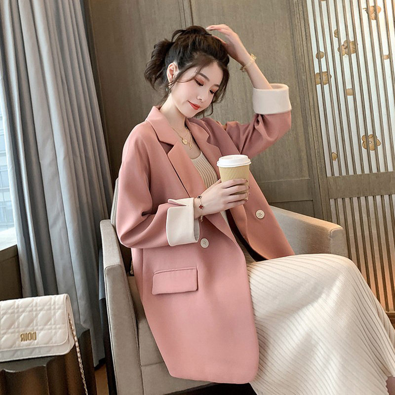 2026 New Spring and Autumn Fashion Casual Blazer for Women, Plus-Size Slimming Pink Suit Jacket, Plus-Size Women's Clothing