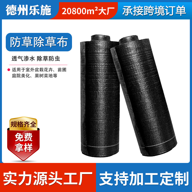防草布农用果园黑色pp防草布批发打孔切片园艺地布防草抑草布厂家