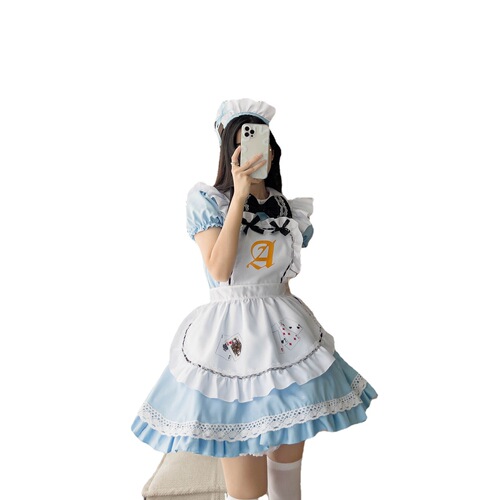New Japanese anime cos costume Alice in Wonderland series poker maid costume cosplay costume