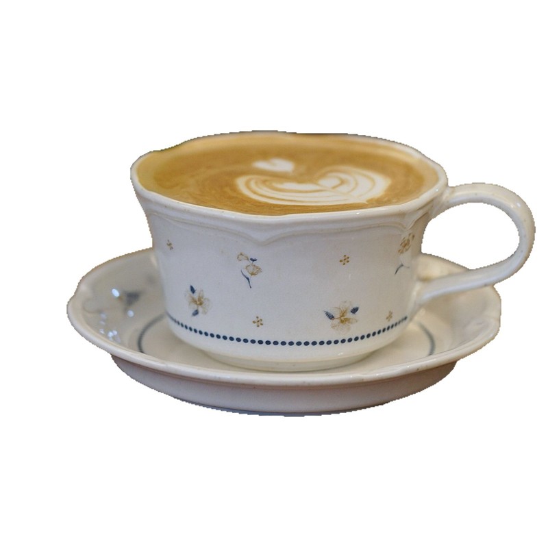 レトロな窯変小花柄セラミックコーヒーカップ＆ソーサー、高級感のあるアフタヌーンティーカップ＆ソーサー、和風コーヒーセット、誕生日プレゼント|undefined