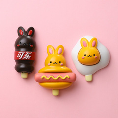 Manxia Rabbit Generation 3 Rabbit Fridge Magnet Sticker Magnetic Bulk Wholesaler Cartoon Personality Creative Resin DIY