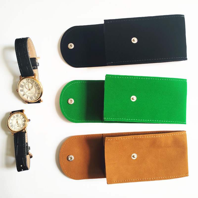 定製手錶袋護套 加厚雙面絨布防刮花收納袋 按扣旅行便捷式腕錶袋