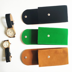定製手錶袋護套 加厚雙面絨布防刮花收納袋 按扣旅行便捷式腕錶袋