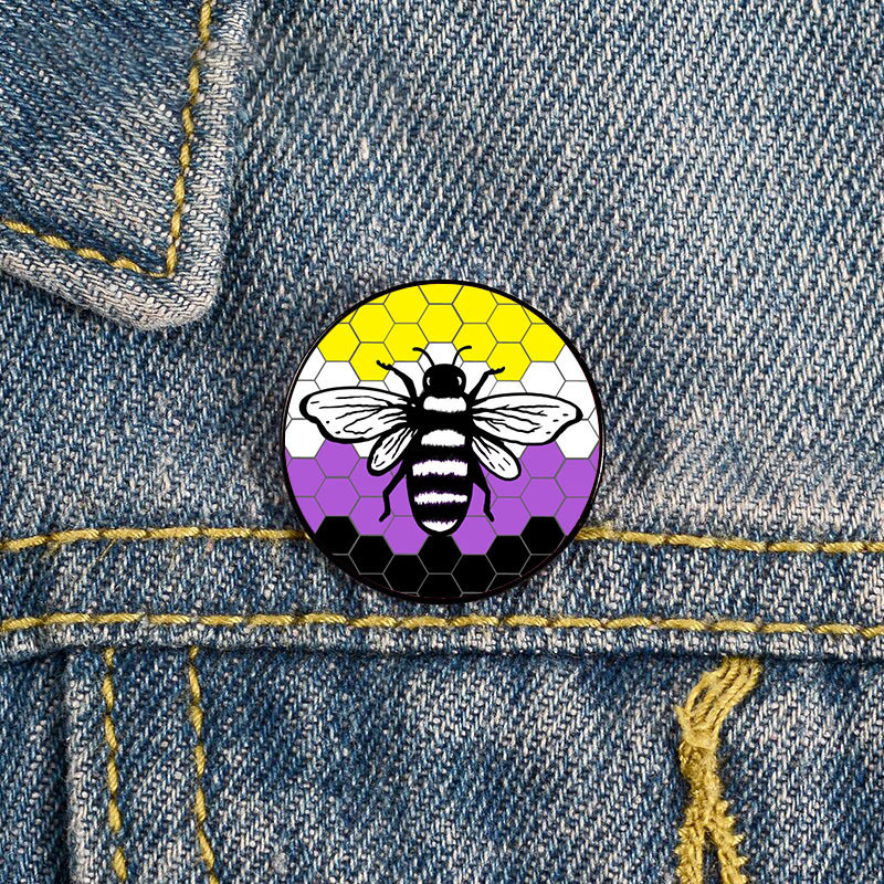 Cute Bee Metal Printing Unisex Brooches display picture 2