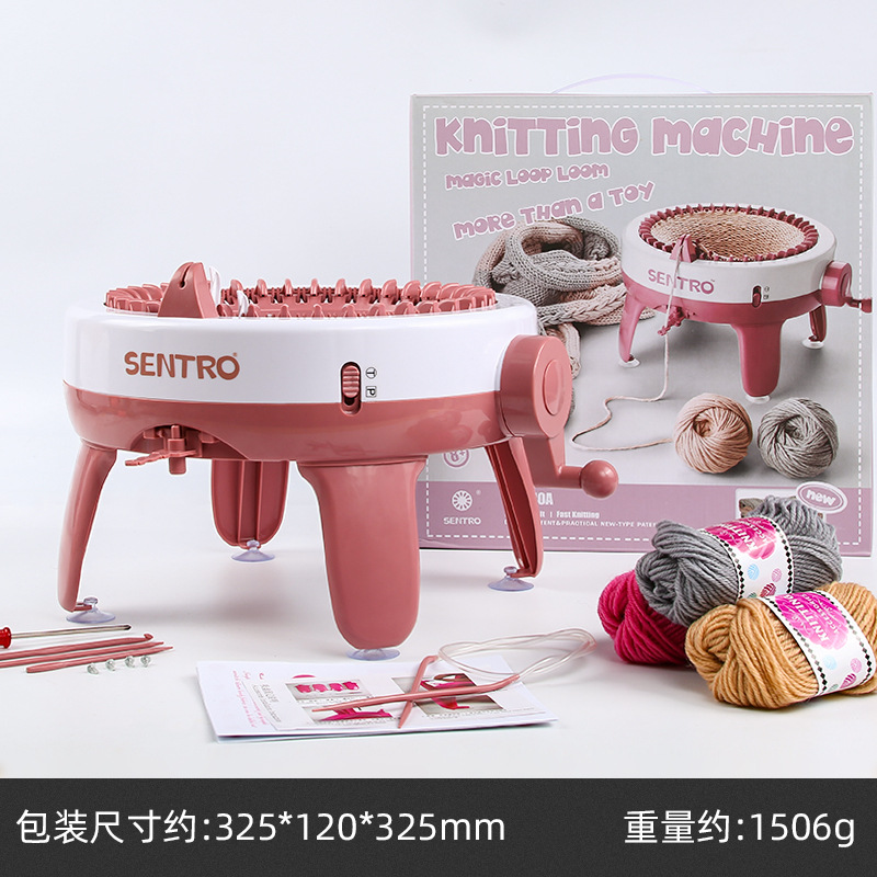 Transfronterizo nuevos niños grandes de bricolaje máquina de tejer a mano barril de juguete máquina de lana 48-PIN mano-cranking estrella barril