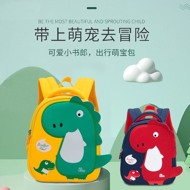 Nuevo dinosaurio de los niños material buceo kindergarten mochila dibujos animados linda chica estudiante Niño