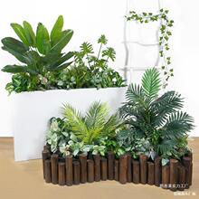 户外绿植花箱服装店橱窗隔断网红室内落地假盆栽室外造景组合