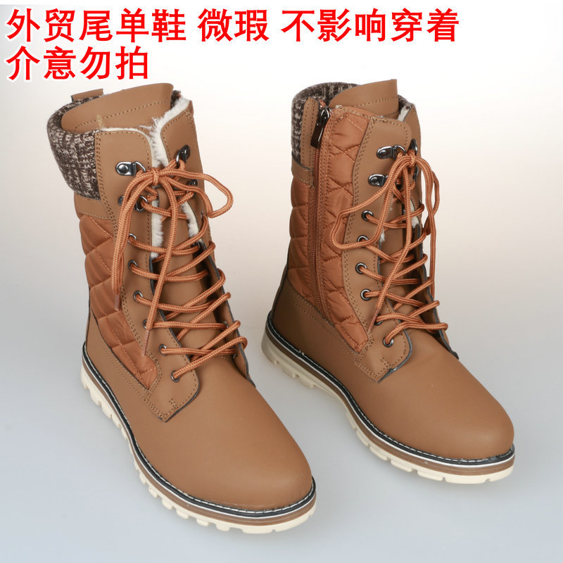 Procesamiento de pedidos de cola de comercio exterior Botas de nieve de invierno Suela plana antideslizante más terciopelo para mantener el calor en días de lluvia fría