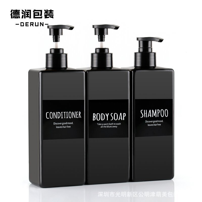 500ml three-piece wash and care Press bottle hotel supplies shampoo shower gel hair conditioner hand sanitizer plastic bottle 500ml three-piece wash and care Press bottle hotel supplies shampoo shower gel hair conditioner hand sanitizer plastic bottle