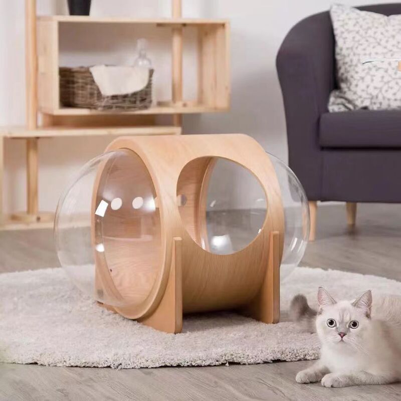 越境新型宇宙飛行士猫の巣猫の産室四季通用閉鎖式冬猫屋実木カプセル猫の巣|undefined