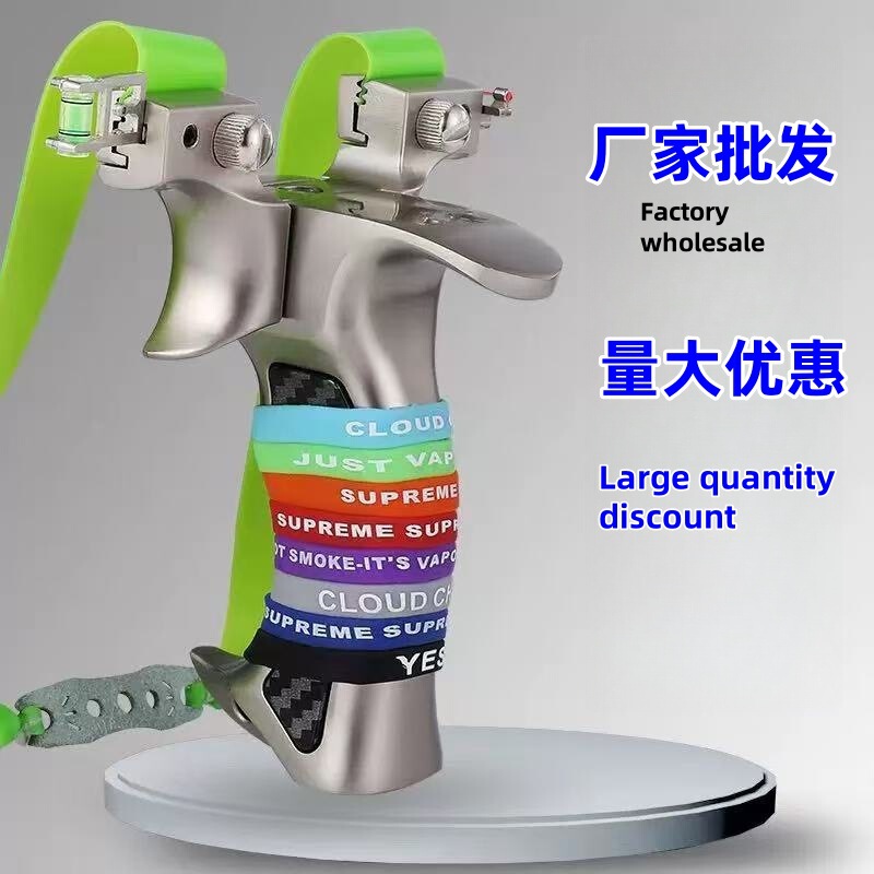 Cross-Border Customized New Stainless Steel Slingshot High-Precision Superhero Flat Rubber Band Competition Bow for Adults Cross-Border Customized New Stainless Steel Slingshot High-Precision Superhero Flat Rubber Band Competition Bow for Adults