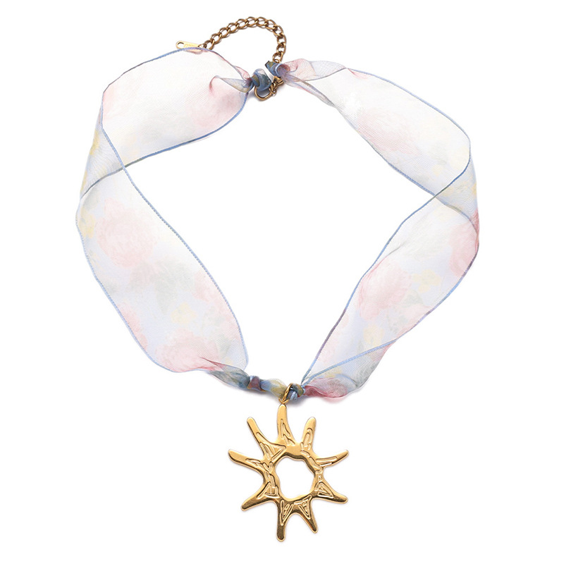 TENA Europa y América moda transfronteriza bufandas de seda collar de estrellas de mar nicho joyas de estilo vacacional joyas mujeres al por mayor image 6