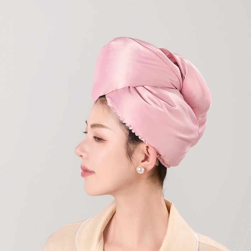 レディースヘアドライキャップ吸水性と厚みのある模擬シルクヘアドライキャップ速乾性二層コーラルベルベットサテンヘアドライキャップ女性卸売|undefined