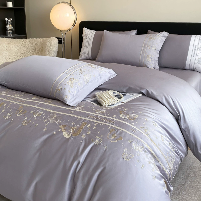 (Totten) Cabaln Home Textile 2024 новая полностью хлопковая вышивка четыре предмета бабочка любовь