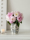 Retro butterfly (large size) + 4 bunches of dark pink peonies