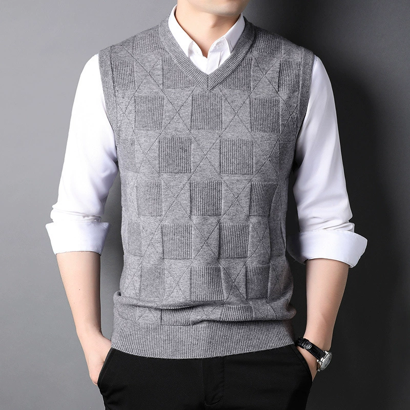 Autumn knitted vest for leisure