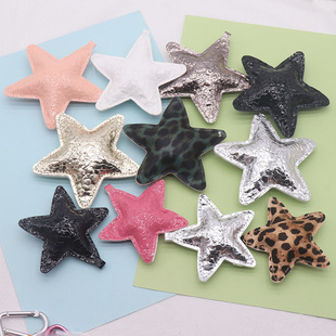 DIY Jewelry Accessories Burst Pattern Leather Pu Glossy Embossed Big Star Miu Style Bag Mobile Phone Pendant