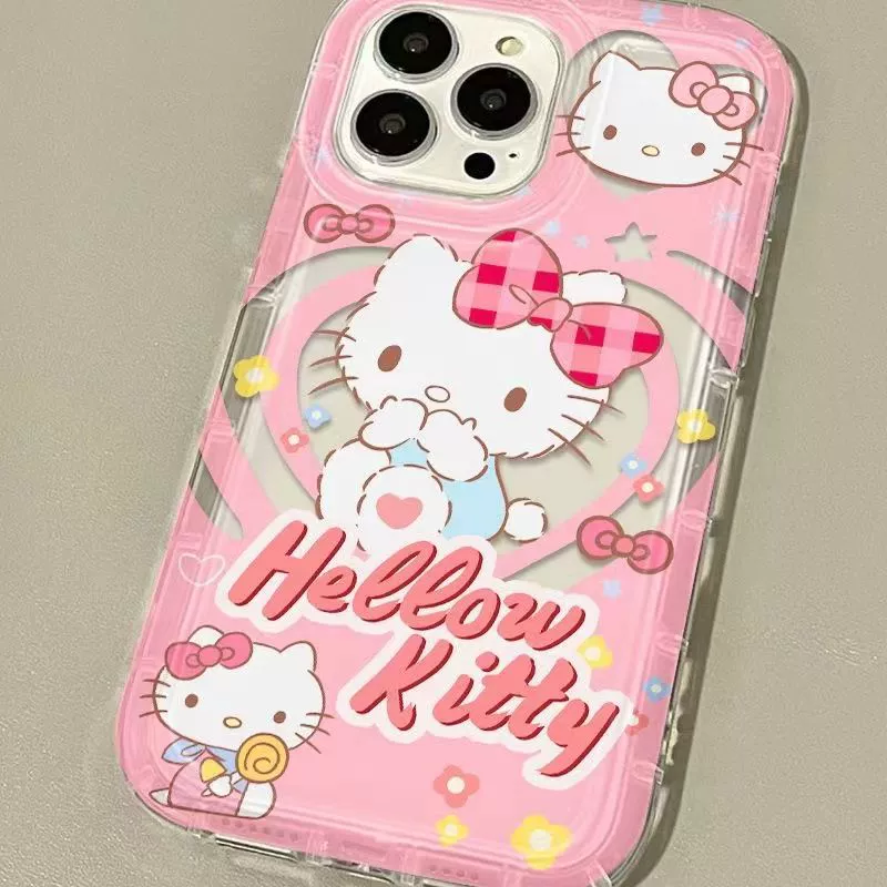 Китти, яблоко, совместимый чехол для телефона, мультфильм iPhone 15, мягкая пятка, iPhone 15 Pro Max, защита от падения