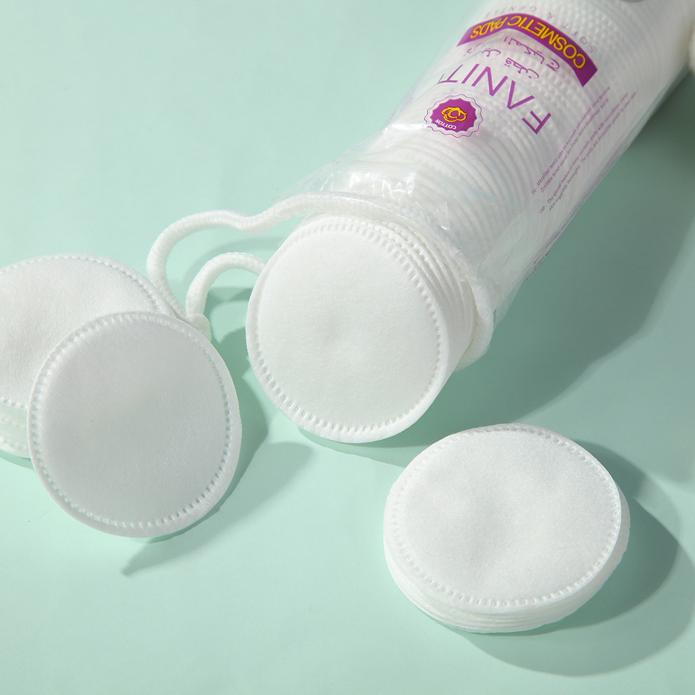 Algodón de maquillaje de cerradura redonda 80 piezas de algodón de maquillaje de doble efecto desechable para la piel