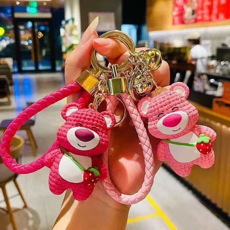 Keychain Key New Style Strawberry Bear Souvenir Couple Car Backpack Pendant Cute Bag Doll Decoration Keychain Key New Style Strawberry Bear Souvenir Couple Car Backpack Pendant Cute Bag Doll Decoration
