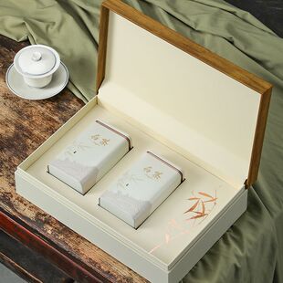 高档安吉白茶茶叶礼盒装空盒子白茶两罐茶叶罐礼品盒包装盒半斤装-阿里巴巴