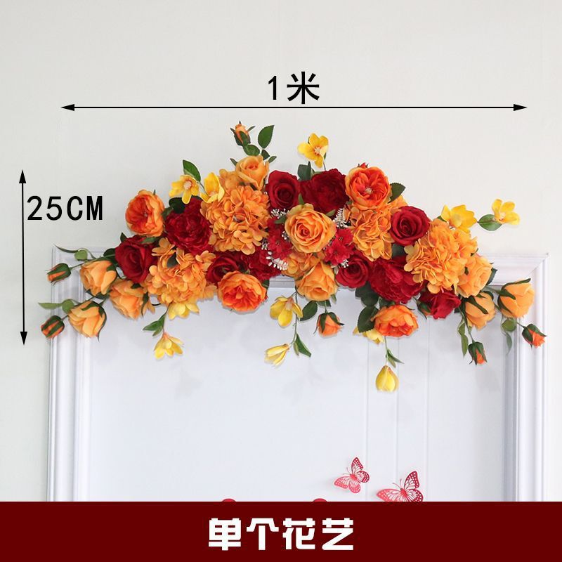 结婚室内卧室天花板客厅房顶玫瑰四角高级挂墙装饰婚房布置花墙花|undefined