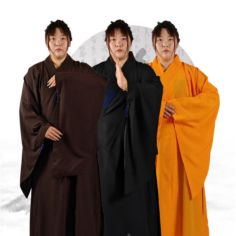 Haiqing Jumpsuit Women's Long Shirt Haiqing Yellow Black Brown Meditation Monk Suit Men's Non-wrinkling Opaque