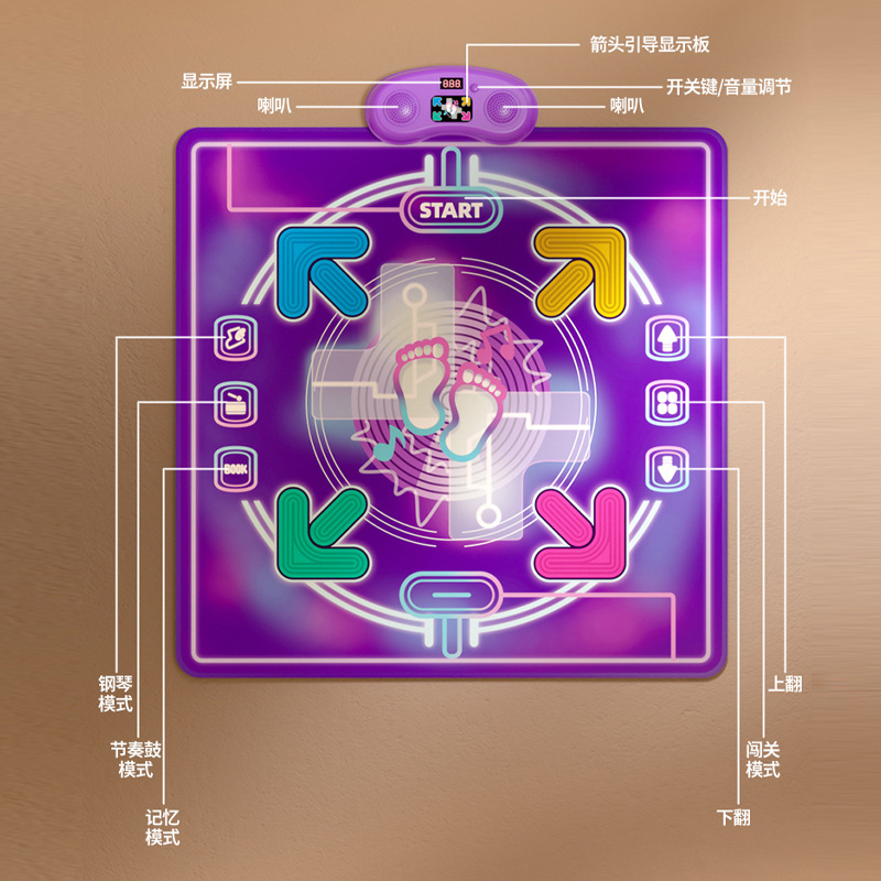 Dancing Mat Machine for Children Without Tv Double Wireless Indoor Sports Music Game Home Fitness Delivery