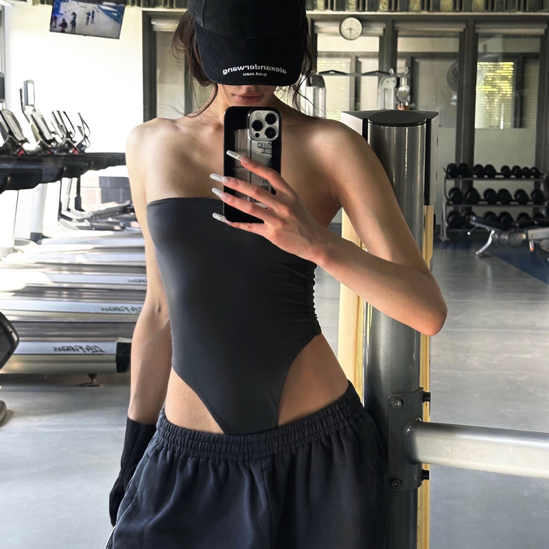 European and American Retro Pure Desire Style Sexy Bodysuit Tube Top Vest for Women, Summer Slim Fit Versatile Youthful Top Trendy
