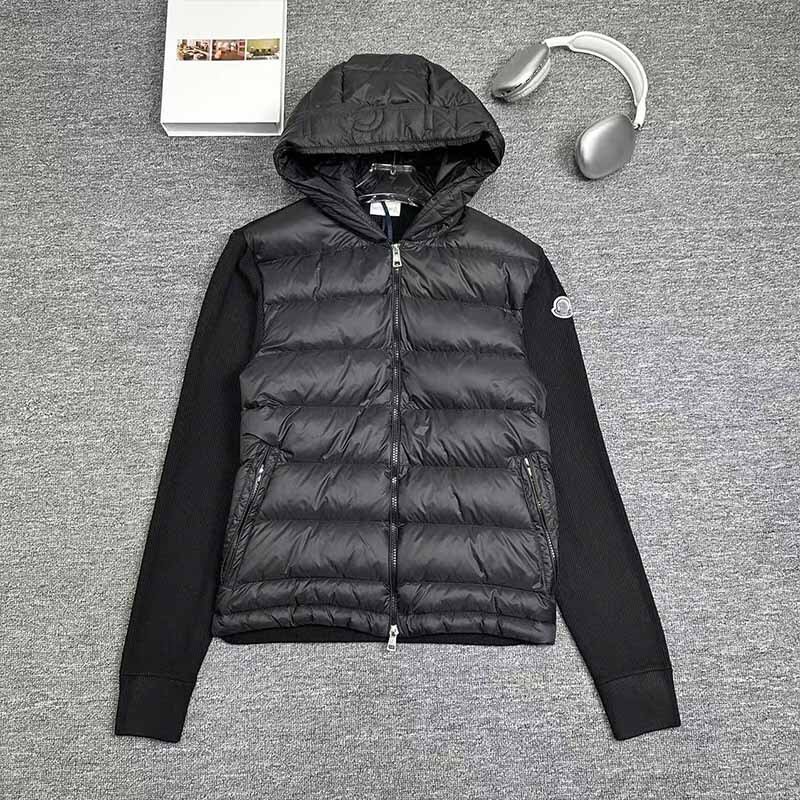 High Version Mo25 Winter New Knitted Splicing Lightweight Stand-Up Collar down Jacket Jacket Men's and Women's Cardigan Jacket