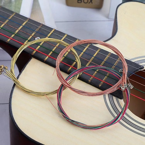 Guitar strings, Folk wooden guitar brass red copper colored strings, individually packaged, direct supply from guitar accessories manufacturer