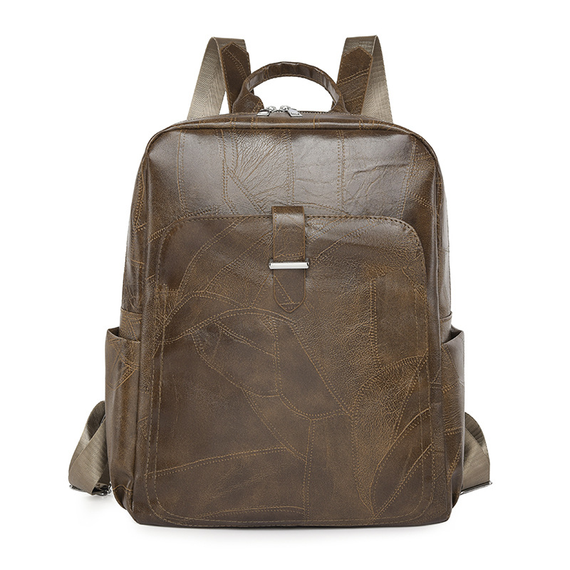 2024 nueva mochila de cuero suave casual para mujer, simple y versátil, anti-salpicaduras de agua, mochila de viaje al aire libre, mochila escolar al por mayor