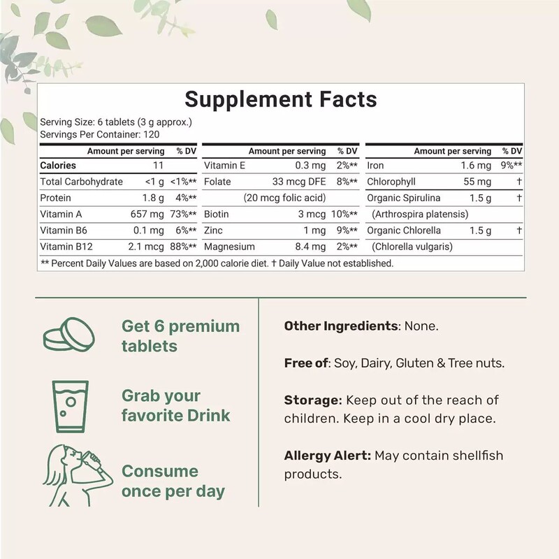 亚马逊跨境 小球藻螺旋藻片Chlorella spirulina tablets工厂现货|undefined