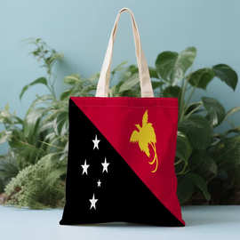 来图定 制Papua New Guinea Flag Tote Bag国旗帆布包 极乐鸟图案