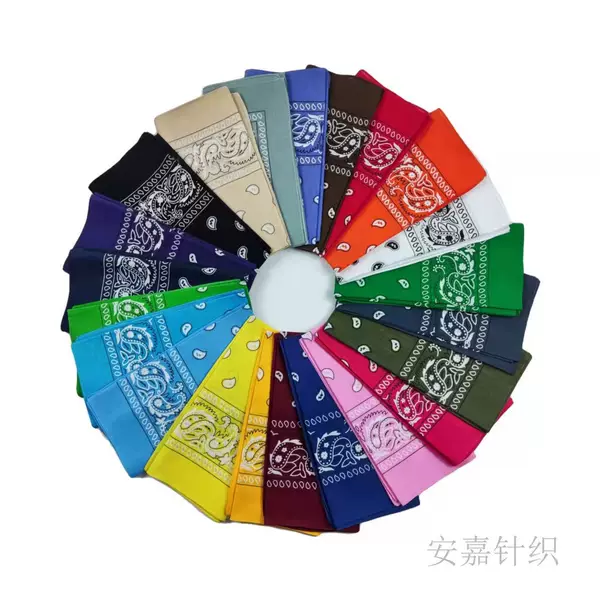 Cotton 28g Paisley cashew flower square scarf hip hop street dance cycling outdoor headscarf in stock