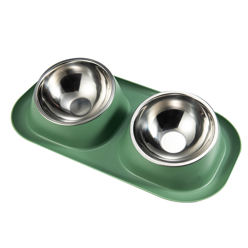 Nuevo gato tazón perro tazón de acero inoxidable Pet Bowl antidetonante perro tazón de comida perro protección del cuello tazón suministros para mascotas al por mayor