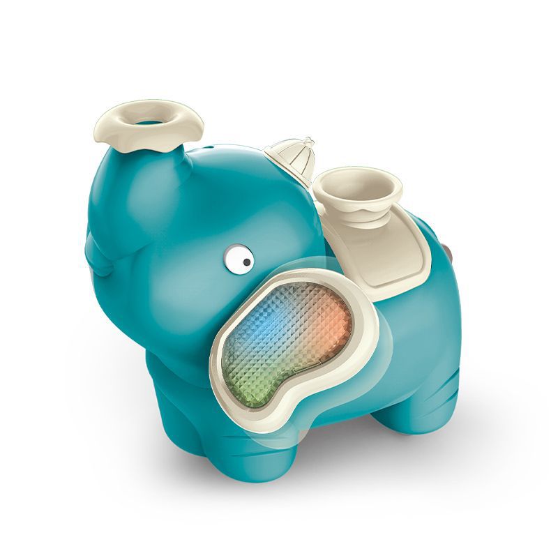 Tok Tok Spray Elephant Juguete eléctrico Estilo de dibujos animados para niños Sonido universal La luz humeará Bola suspendida Bola soplando Bola Elephant