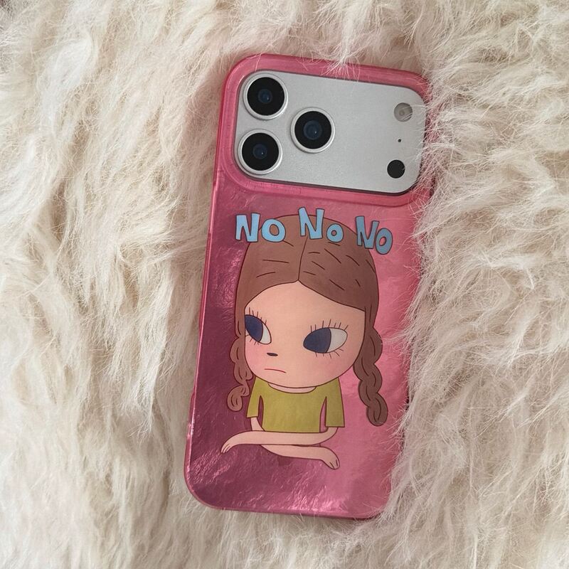 Pink Nara Yoshitomo Suitable for Apple 17Promax Mobile Phone Case Iphone16 Women's 1514 Soft Edge Hard Case