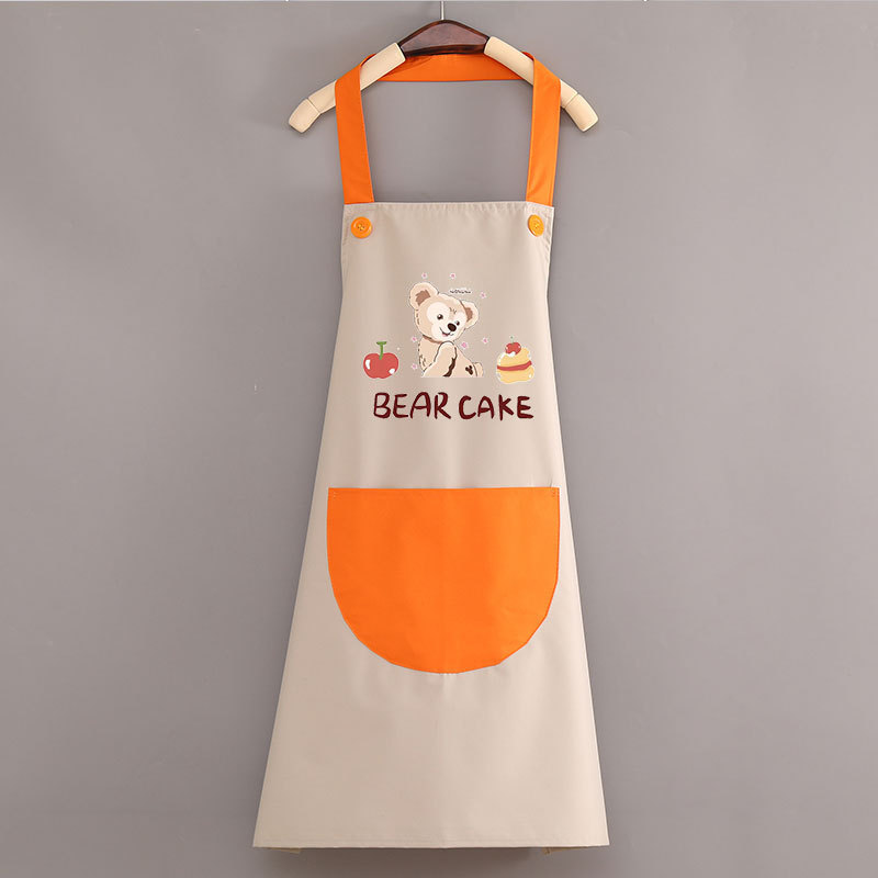 エプロンキッチン家庭用女性韓国版かわいいカップル防水防油料理ウエスト作業服印刷ロゴ印字|undefined