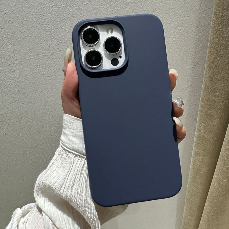 Iphone12液状シリコンシェルリンゴ11proの肌感フロスト12maxロゴ付きベルベット携帯ケース|undefined