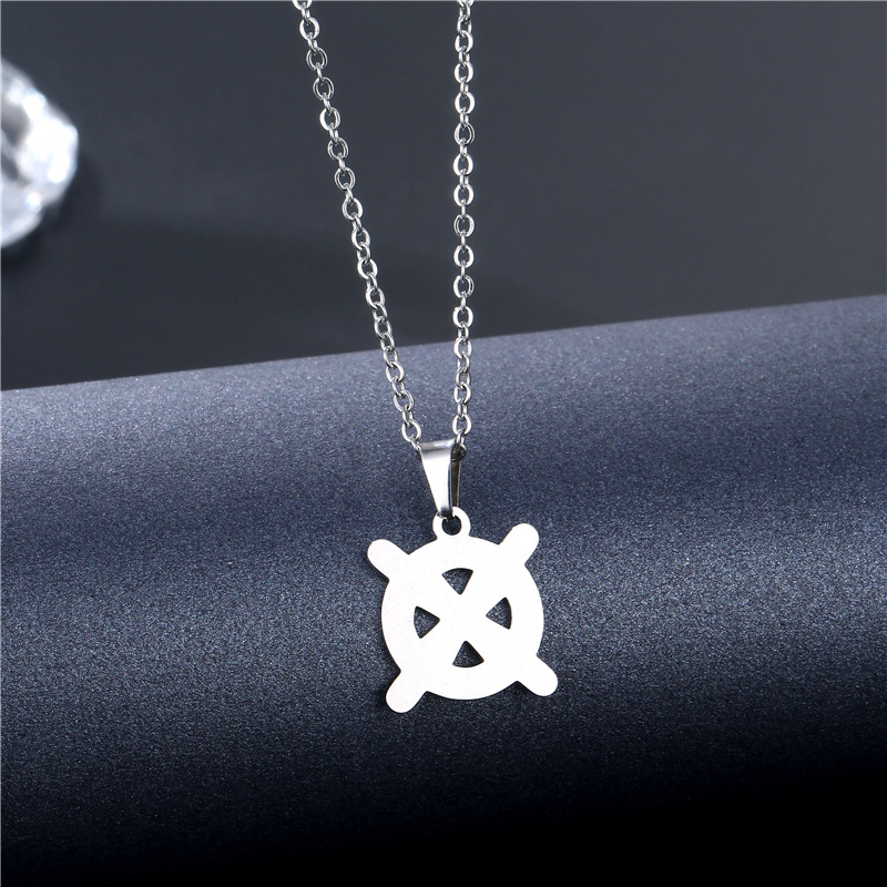 Wholesale Jewelry Simple Hollow Geometric Pendant Stainless Steel Necklace Nihaojewelry display picture 12