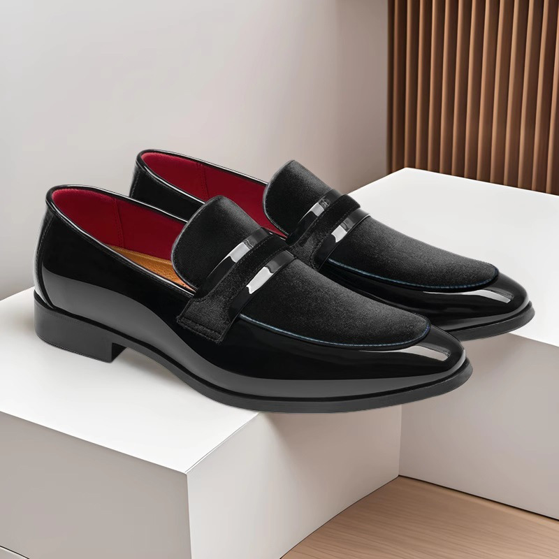 Cross-border Business Men's Shoes Summer Breathable Leather Shoes Men's Slip-on Loafers Amazon temu Lazy Shoes