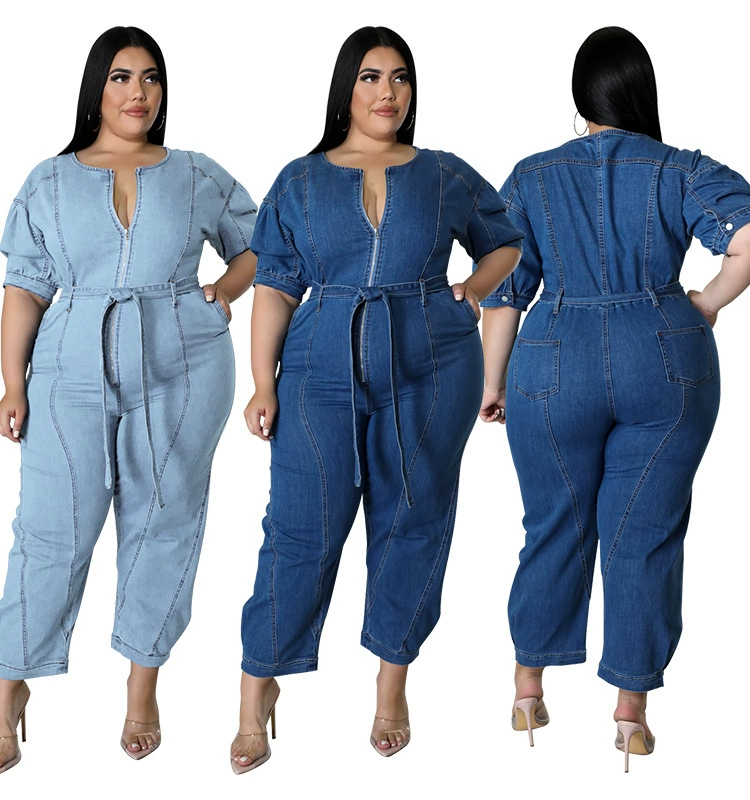 Летний overall в молнии, с коротким рукавом, европейский стиль