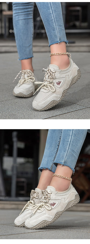 Giày thể thao unisex cỡ lớn da thật mũi tròn, đế bệt, dây thun, phong cách năng động — 6887 màu cát, 6887 nâu, 6887 rượu vang đỏ chi tiết 11