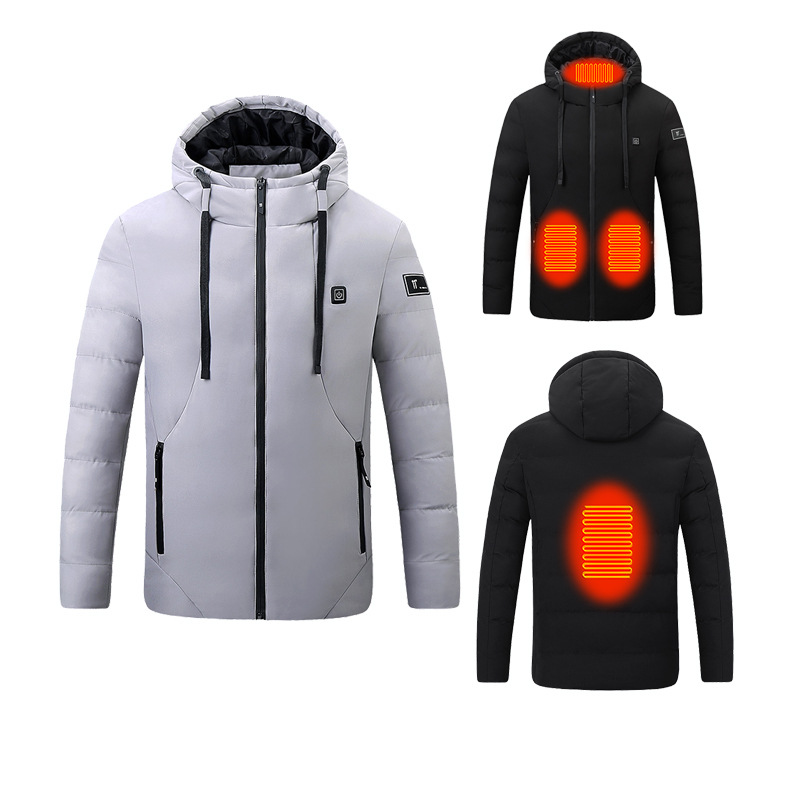 Transfronterizo dedicado calefacción ropa acolchada de algodón para hombres deportes al aire libre calefacción ropa acolchada de algodón USB control de tres engranajes calefacción ropa acolchada de algodón