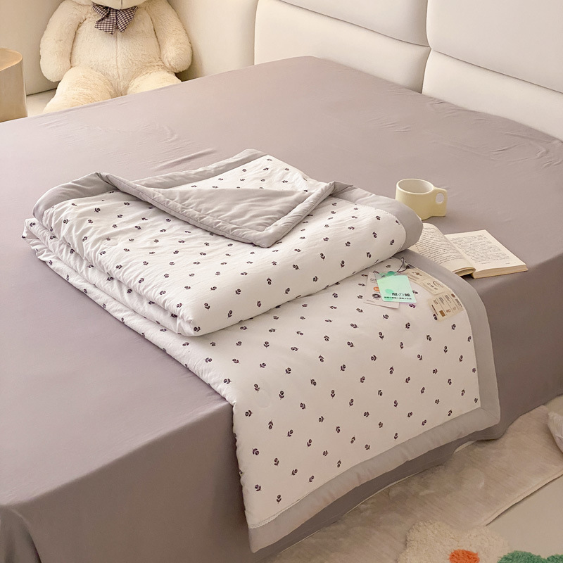 Edredón de fibra de soja de verano edredón de aire acondicionado edredón fresco de verano lavable a máquina edredón de verano individual dormitorio edredón fino