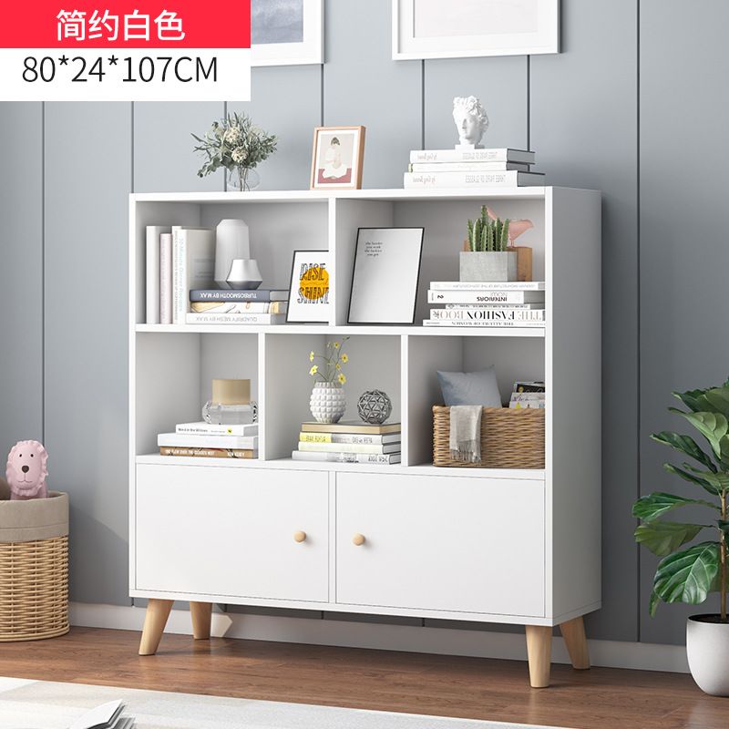 Simple estantería piso simple sala de estar rack de almacenamiento hogar estante de almacenamiento de juguete para niños estudiante a cuadros estantería corta