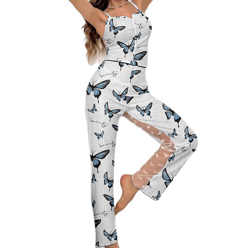 Comercio exterior transfronterizo temu verano sexy damas servicio a domicilio traje de dos piezas europeo y americano simple casual cómodo ropa exterior pijama